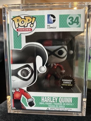 Funko Pop Harley Quinn Metallic #34 Conquest Comics Exclusive with Pop Shield