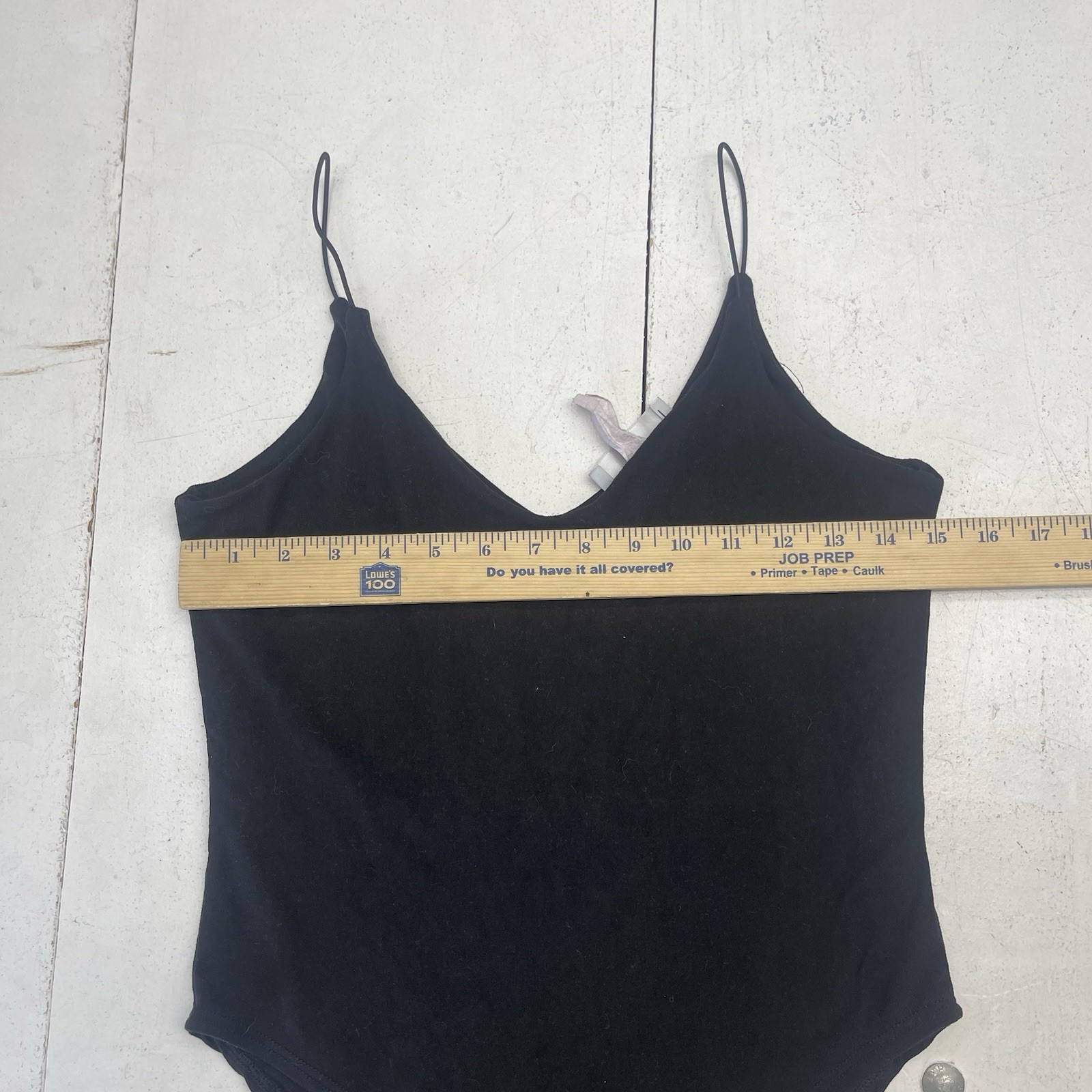 Gaze Solid Black Stretch Spaghetti Strap V Neck B… - image 5