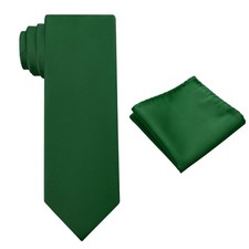 Mens Tie Set Solid Color 3.15 Inch 8CM Formal Pocket Square Handkerchief