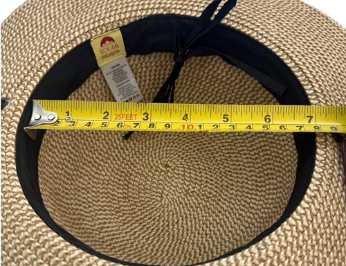 Sun Hat for Women Tan Solar Escape Adjustable Inside Brim Wide Rim Leather Tie - Picture 7 of 9