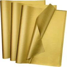 100 Sheets Gold Tissue Paper  12 x 20 Inches Gold Wrapping Paper Bulk for Weddin