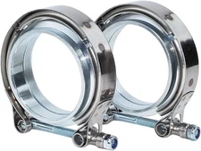 3.5 Inch Stainless Steel Exhaust V Band Clamp Male Female 3.5in, Silver 