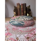 Vintage TOYO Crystal Shoppe Ceramic Trinket Box Lidded Floral Pink Green Blue