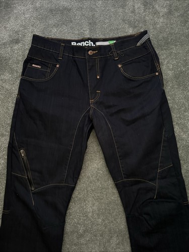 Bench Industrial Reg W36” L34” dunkelblau Work Wear Jeans mit Logos NEU - Bild 5 von 20