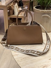 Tory Burch Small Center Zip Satchel 175618 Forest Brown 700 new