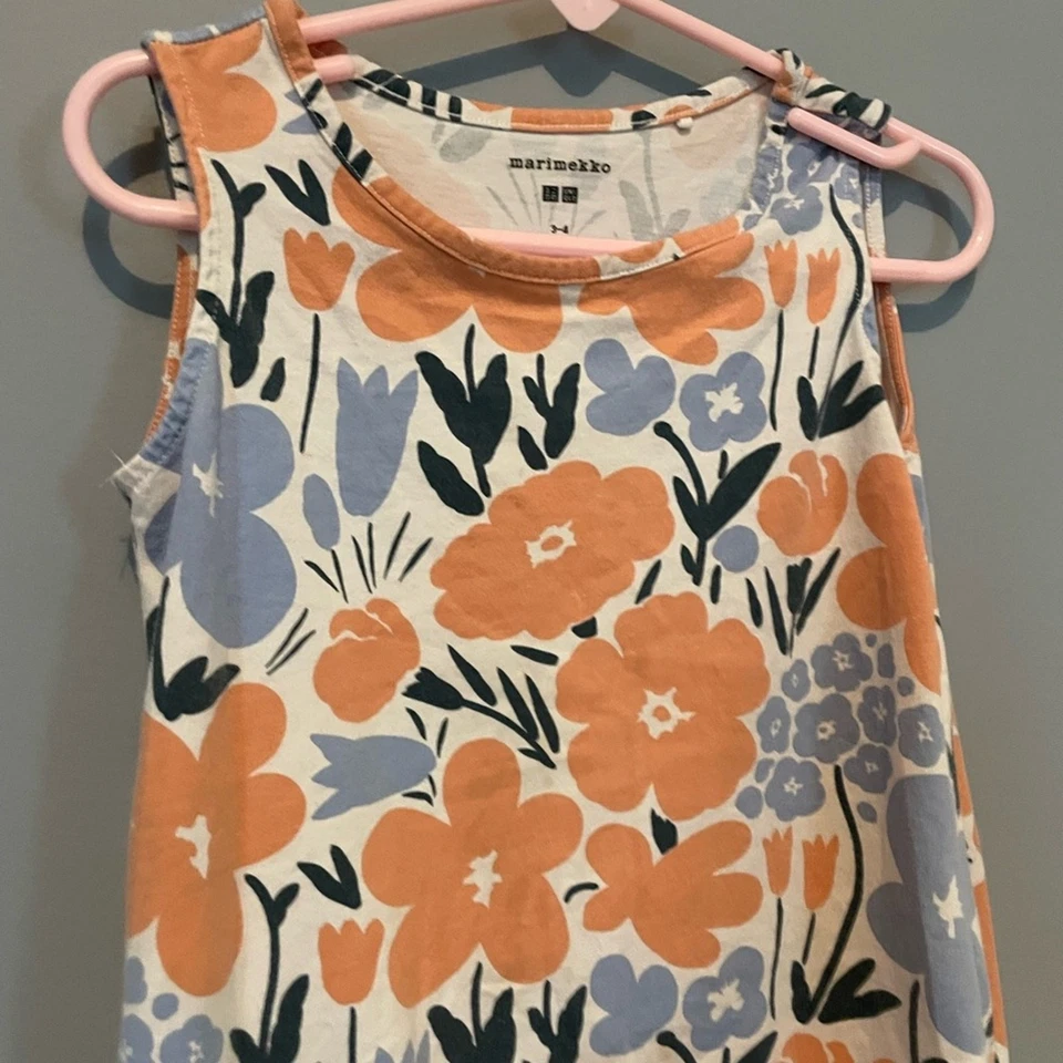 Marimekko x Uniqlo Floral A-line Cotton Dress toddler 3-4 - Image 3 of 4
