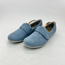 Image of Hotter Toasty EXF Wide Fit Comfort Shoes Womens UK6 Blue Suede Faux Fur Lining