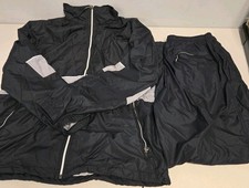 Nike Track Suit Mens Sz L Windbreaker Jacket Pants Set White/Grey