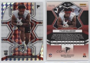 2022 Panini Mosaic Rookies White Mosaic Prizm /25 Tyler Allgeier #351 Rookie RC