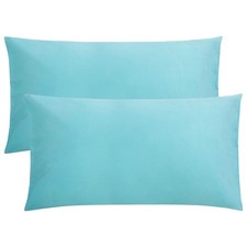 Microfiber King Pillow Covers, 2 Pack Wrinkle Resistant, Envelope Design, Blue