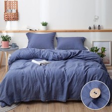 100 Linen Duvet Cover Set 3 Pieces Belgian Flax Breathable Bedding 1 Comforter 2