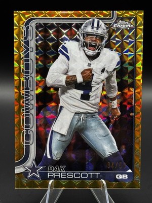 2025 Topps Chrome Dak Prescott Gold Geometric Refractor 4/50 Jersey Match!