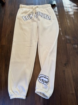 Ecko Unltd Sweatpants Men s Size M Beige Chalk Joggers Relaxed Fit Graphic Logo