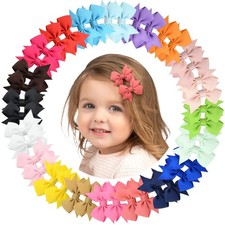 40PCS 2 Inch Baby Hair Bows Clips for Girls Grosgrain Ribbon 20 Pairs 811
