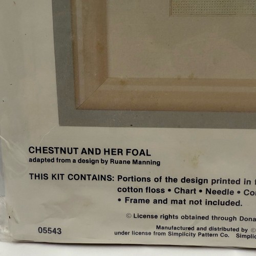 Vintage Simplicity Counted Cross Stitch Kit Chestnut & Foal Horse 05543 - Picture 4 of 5