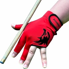 Pool Glove Left Hand 3 Finger, Breathable Billiards Glove Quick Dry, Professiona