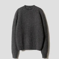 Porkface Comfort Round Neck Knit Sweater - Charcoal, Men's Light Used