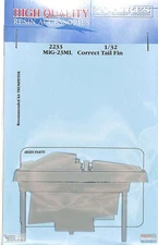 ARS2233 1:32 Aires MiG-23ML Flogger Correct Tail Fin (TRP kit)