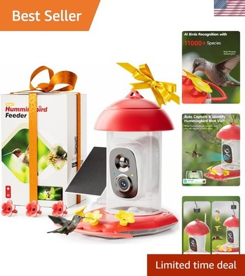 Solar-Powered Hummingbird Feeder with Camera - Perfect Gift for Nature Lovers