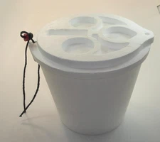 Plastilite X88 Styrofoam 8 quart Minnow Shrimp Bait Bucket with Lid