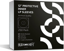 Anti-Static Vinyl Record Inner Sleeves 250 Pack LP Protection Museum Grade Cover