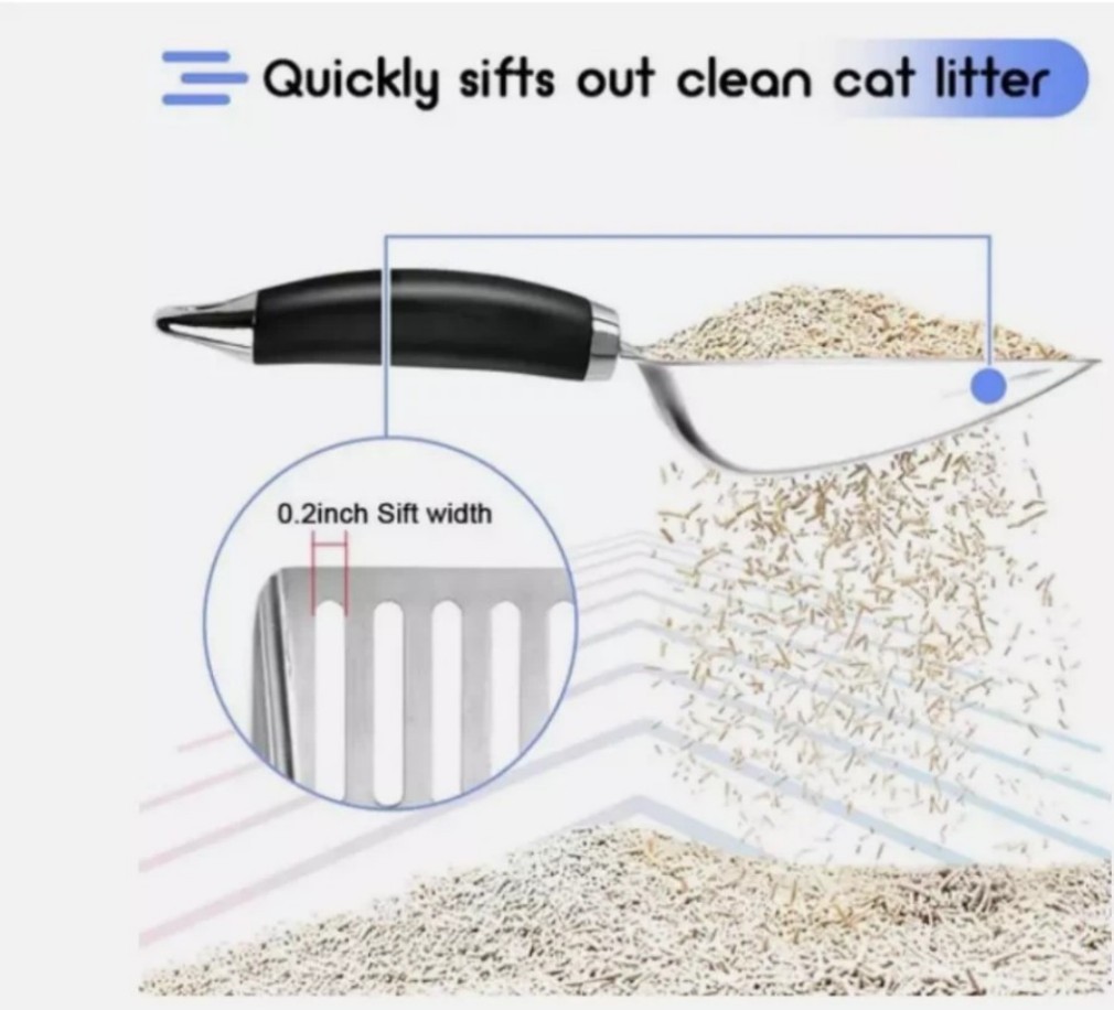 Stainless Steel Cat Litter Scoop,Metal Cat Litter Scoop,Kitty Metal Scooper-&/
