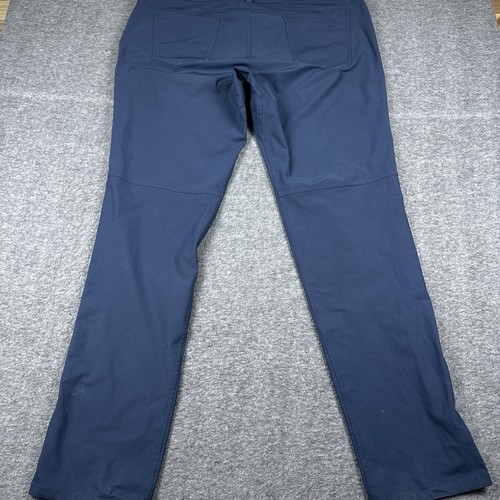 Pantalones Lululemon Para Hombres 40x36 Azul ABC Calce Clásico 5 Bolsillos Elastizados Chino Golf Trabajo - Imagen 6 de 8