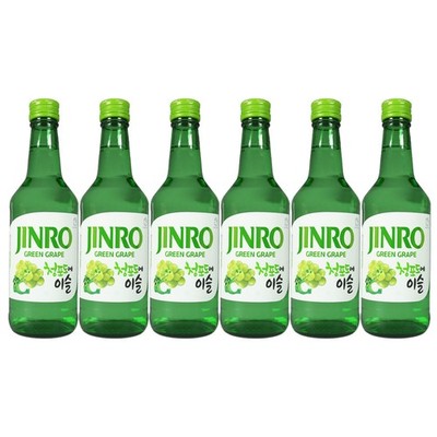 Jinro Soju Green Grape Trauben Geschmack Alk.13%vol. 6x350ml Jinro Soju
