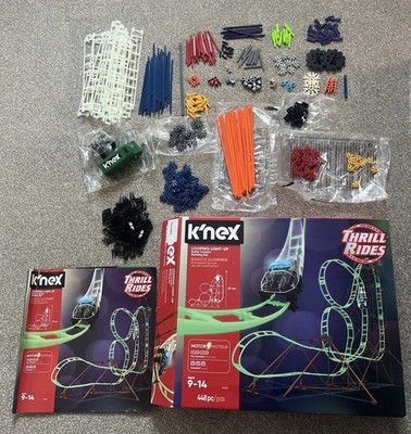 K'nex Thrill Rides Looping Lightup Achterbahn Bauset 448 Teile einmal gebaut