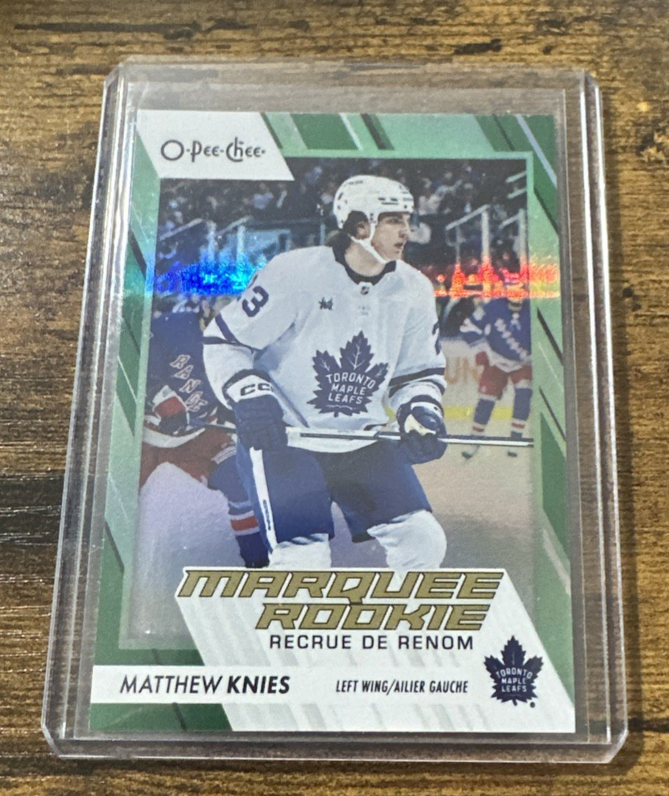 2023-24 O-Pee-Chee Matthew Knies Marquee Rookie Green Rainbow /33 #573