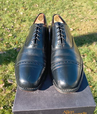 Allen Edmonds 8D 'Byron' Oxfords Black $425 Leather Sole USA