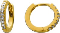 Diamant Creolen Silber 18K Gold Vergoldet Labor Diamanten 0.14Ct