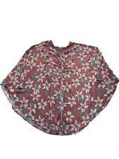 ONeill Floral Kimono Top With Button Details Ruffled Collar 7901