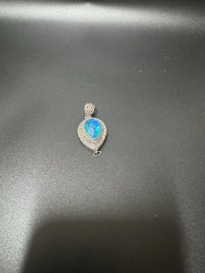 Sarda Caribbean Quartz Ornate 925 Sterling Silver, 12.1g - Image 2 of 4