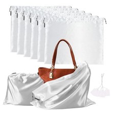 6 Pack Dust Bags for Handbags Silk Dust Cover Bag for 19.6  15.7 in White