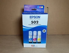 Genuine Epson 502 Combo Pack Ink Cyan Magenta Yellow Expires 01/27