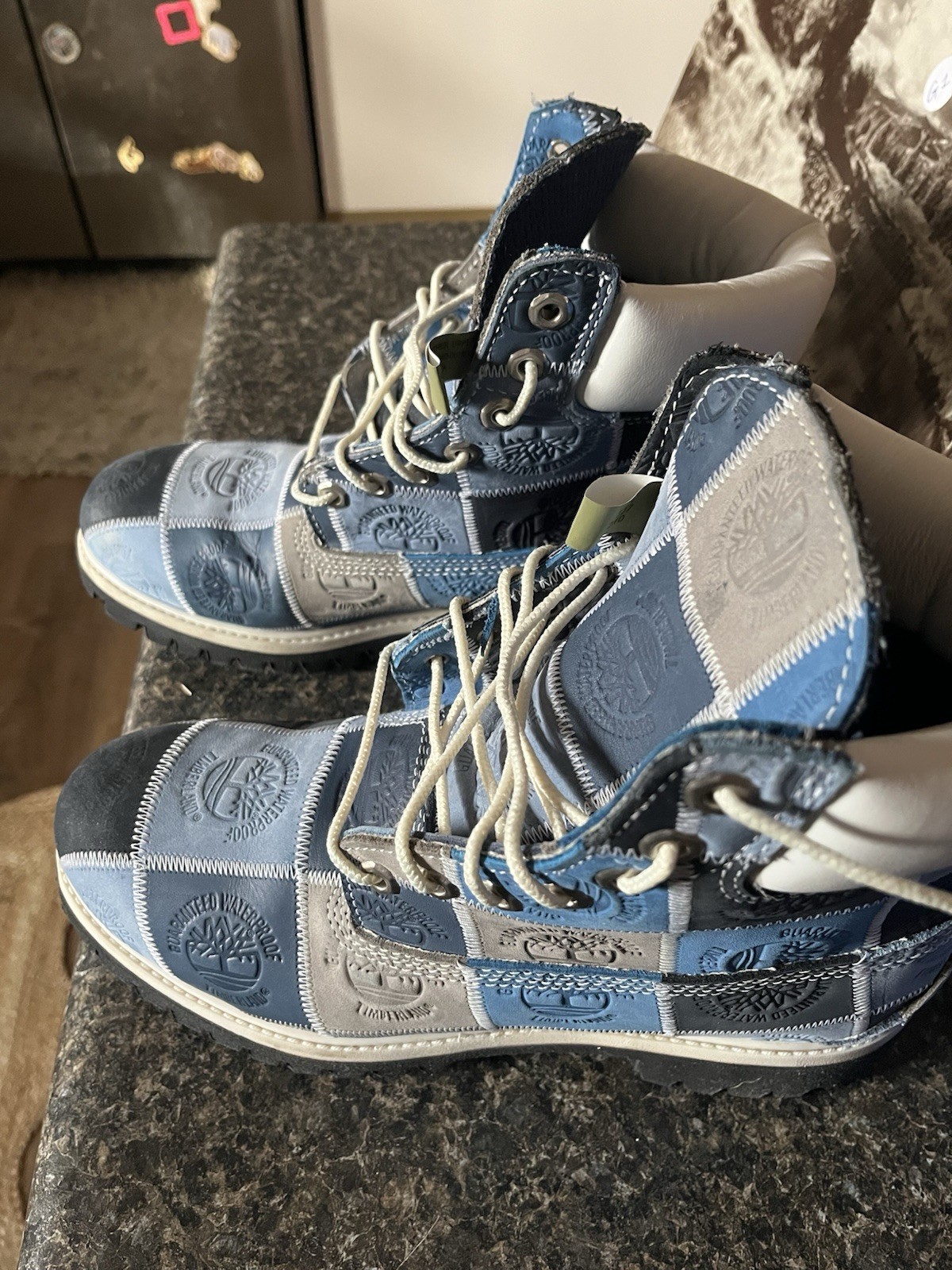 Timberland Blue leather patchwork Premium Boots S… - image 3