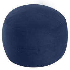 Round Pouf Ottoman Foot Rest 20x15 Inch Navy Blue Floor Stool