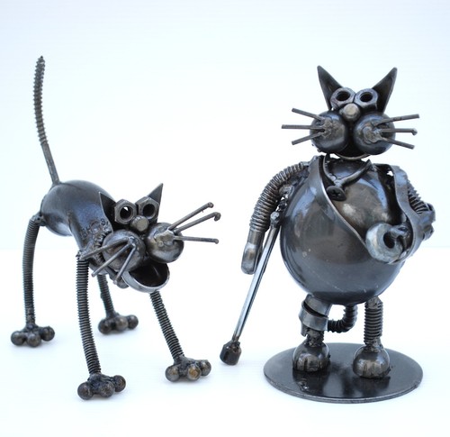Cat lovers gifts, Cat Scrap Metal Sculpture, Gift for her, Wow Anniversary Gifts - Picture 16 of 16