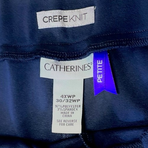 Catherines Crepe Knit Pants Size 4XWP 4X Petite Dark Blue Stretch New with Tags - Picture 6 of 16