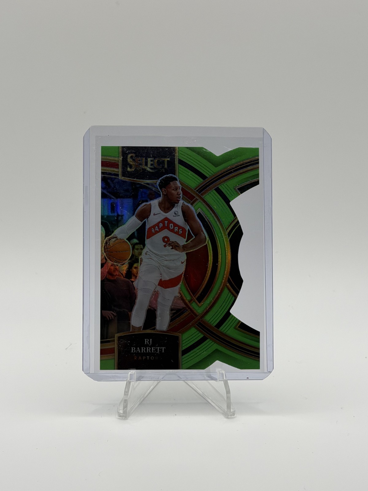 2023-24 RJ Barrett /75 Panini Select Premier Neon Green Prizm Die Cut #200