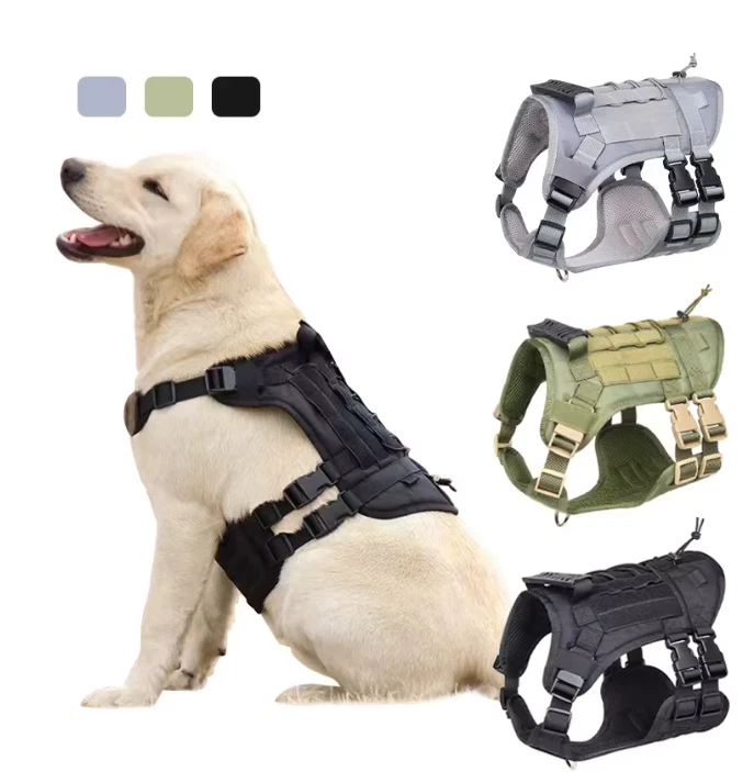 Arnés táctico para perros militar ajustable chaleco para perros con asa grande sin tirar Foto 3 de 4