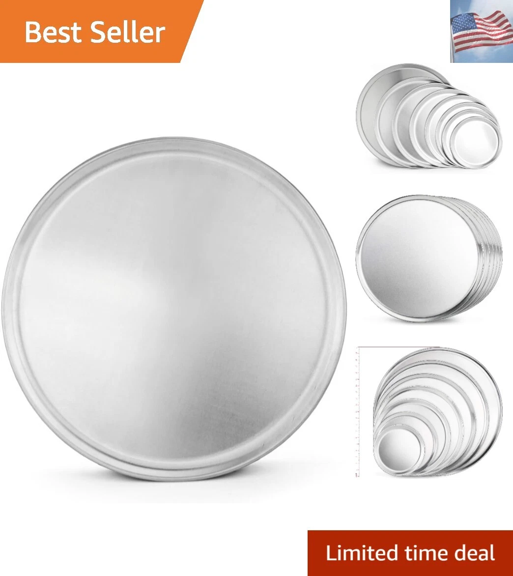Restaurant-Grade Aluminum Pizza Pan, Baking Tray, Coupe Style, 16-Inch, Pack ...