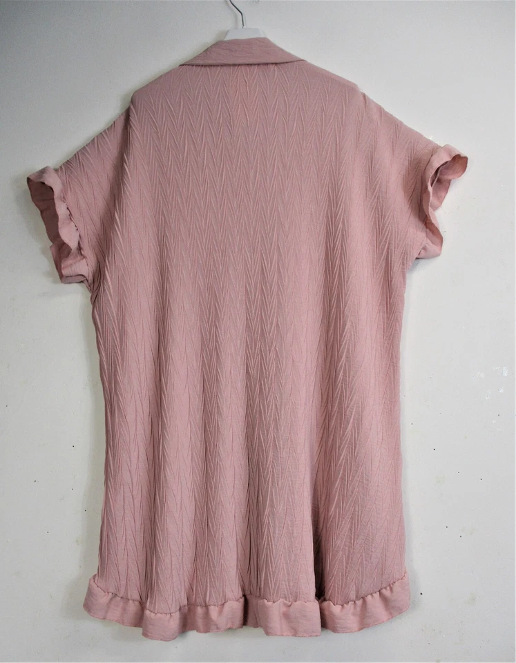 Lagenlook 95% Viscosa Efecto Arrugado Botón a Través Camisa Larga Uno Talla :p - Imagen 3 de 4