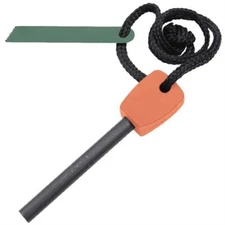 Emergency Survival Wilderness Magnesium Flint Fire Strike Starter Orange