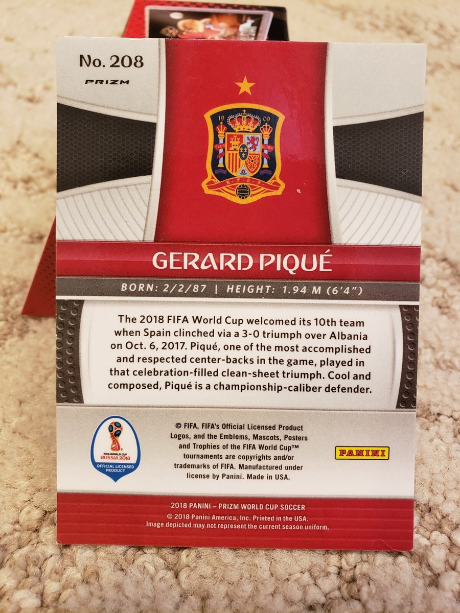 Gerard Pique Spain 2018 Prizm World Cup #208 Red White Blue Gerard Pique Spain 2018 Prizm World Cup #208 Red White Blue