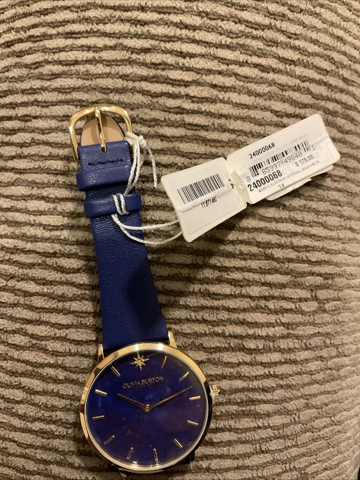 OLIVIA BURTON CELESTIAL 40mm Gold & Blue Leather Strap Watch‏ Gifts For Her - Image 4 of 4