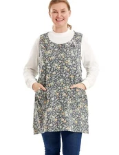 Plus Size Aprons for Women with Pockets Cotton Linen Cobbler Aprons Smock for...