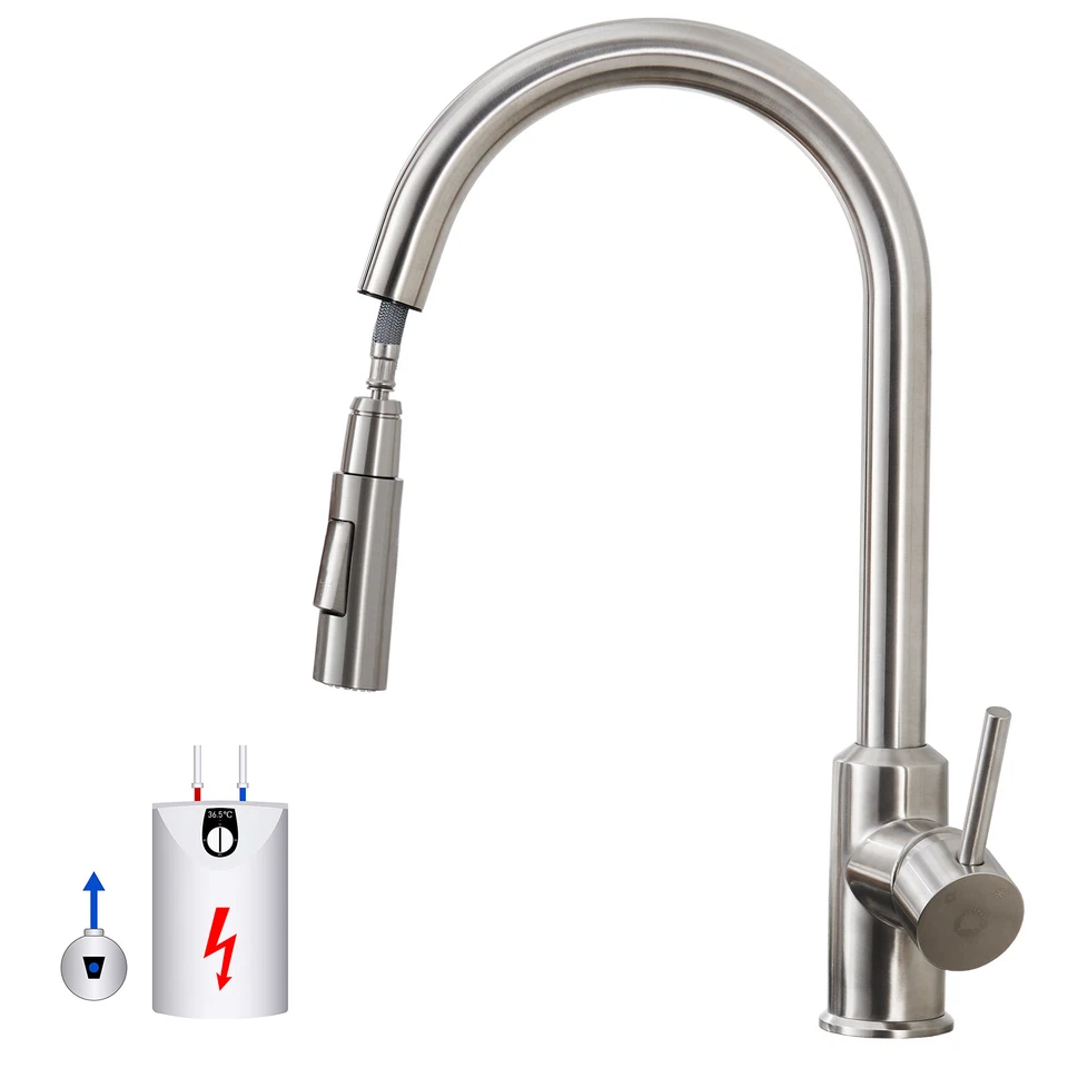 Niederdruck Küchenarmatur Ausziehbar Brause Wasserhahn Küche Mischbatterie - Bild 4 von 4