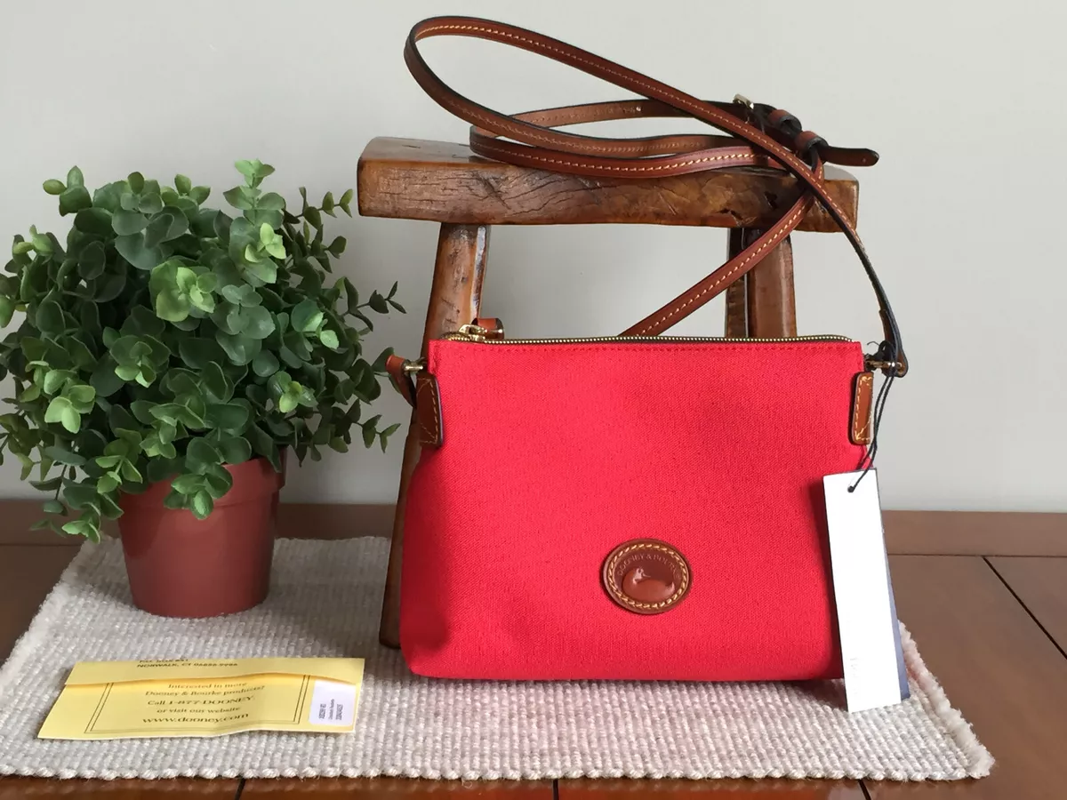 New DOONEY BOURKE Crossbody Pouchette RED Nylon Canvas w